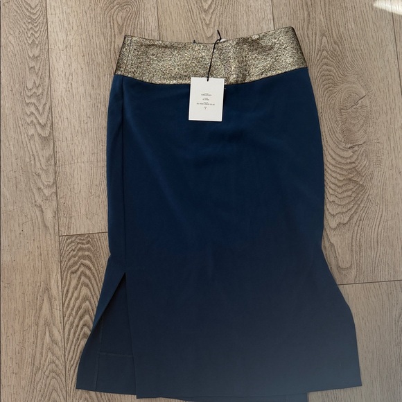 Diane Von Furstenberg Dresses & Skirts - Diane Von Furstenberg blue and silver Pencil Skirt